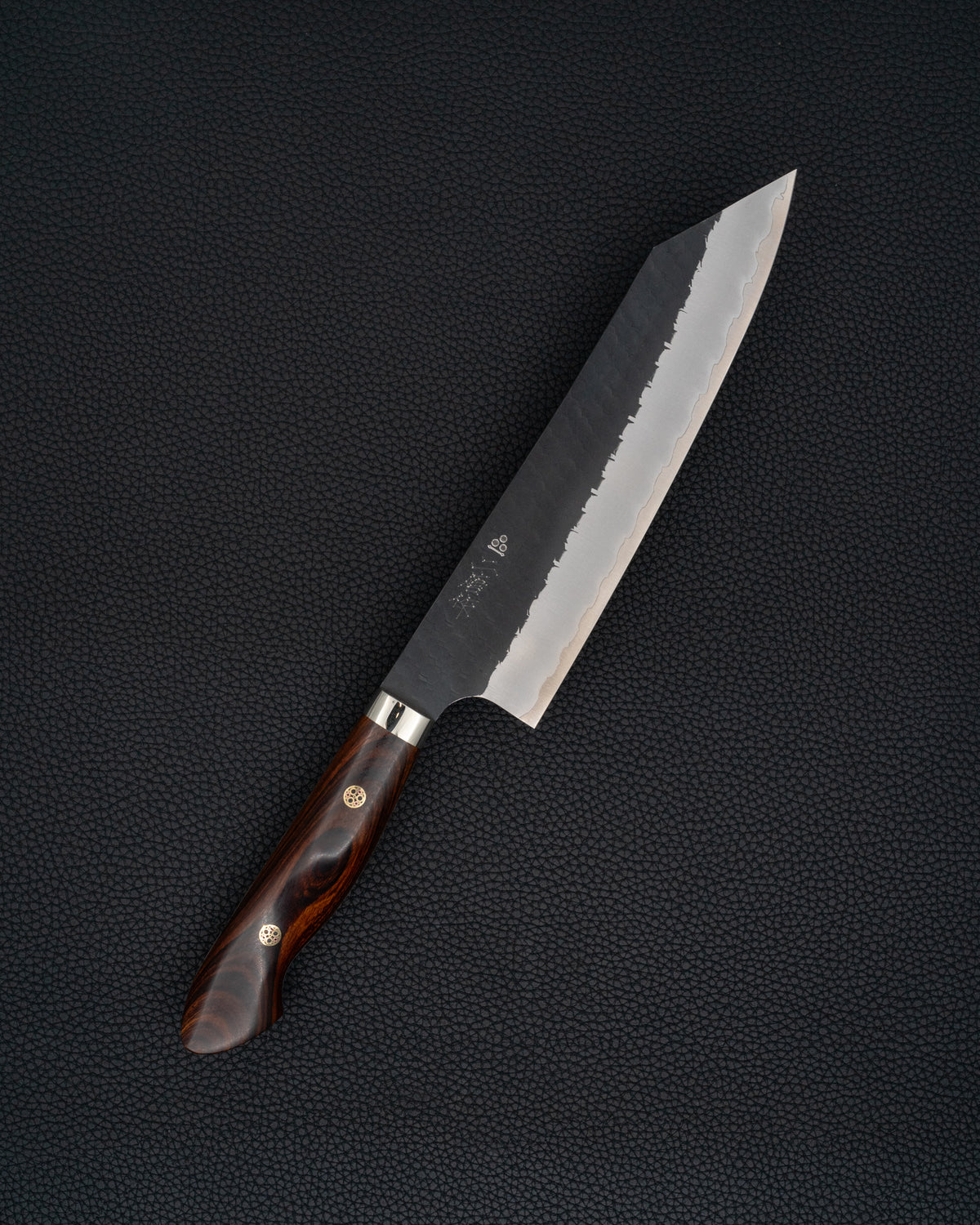 Kokkekniv 210 mm, NIGARA HAMONO SG2 Kurouchi Tsuchime Ironwood Kiritsuke Gyuto tomatosharp