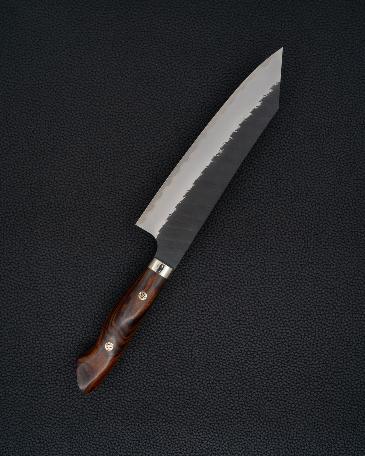 Kokkekniv 210 mm, NIGARA HAMONO SG2 Kurouchi Tsuchime Ironwood Kiritsuke Gyuto tomatosharp