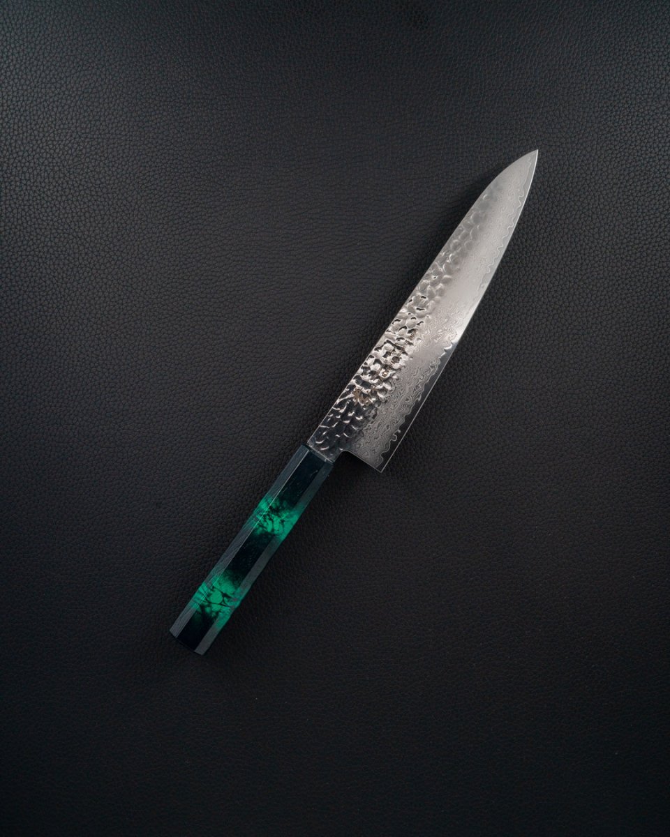 SAKAI TAKAYUKI Nanairo VG10 Damascus Green Gyuto 210 mm tomatosharp