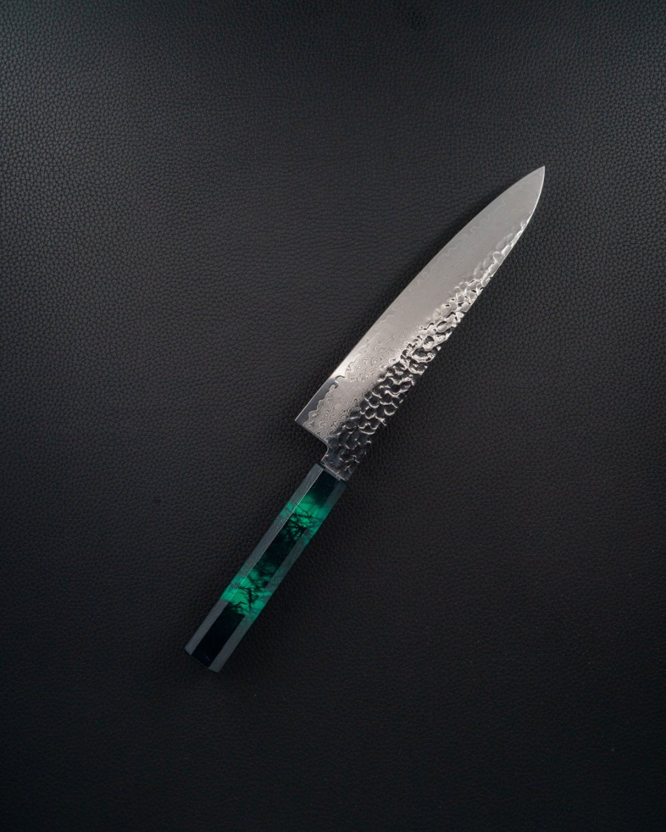 SAKAI TAKAYUKI Nanairo VG10 Damascus Green Gyuto 210 mm tomatosharp