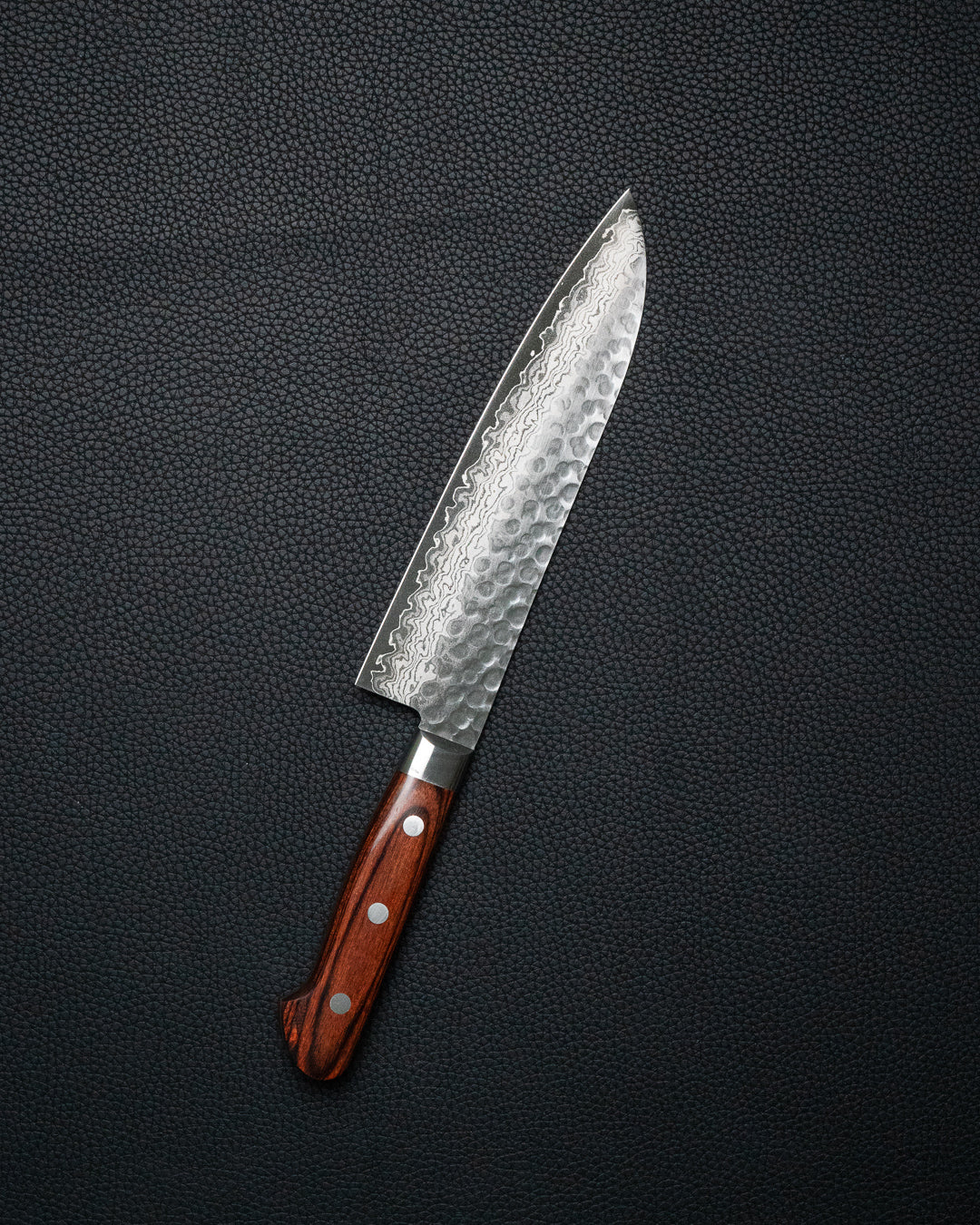 OUL Classic Damascus Tsuchime Santoku 180 mm