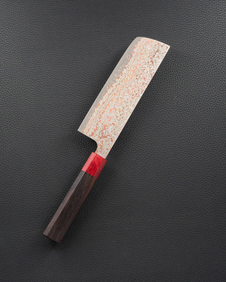 TAKESHI SAJI VG10 Rainbow Damascus Nashiji Nakiri 165 mm tomatosharp