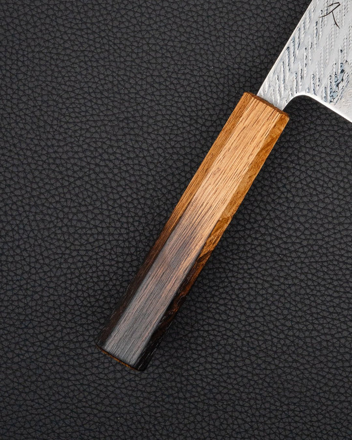 Grønnsakskniv 165 mm, TSUNEHISA A10 Nawame Burnt Oak Nakiri tomatosharp