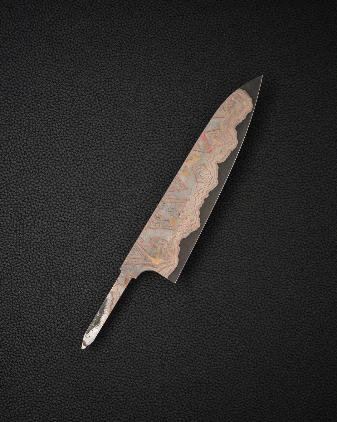 Knivblad 210 mm, HATSUKOKORO Irodori Blue2 Rainbow Damascus Kurozome Gyuto Hatsukokoro