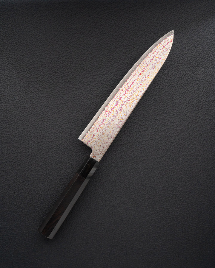 HATSUKOKORO Kujaku V-Toku2 Rainbow Damascus Gyuto 210mm