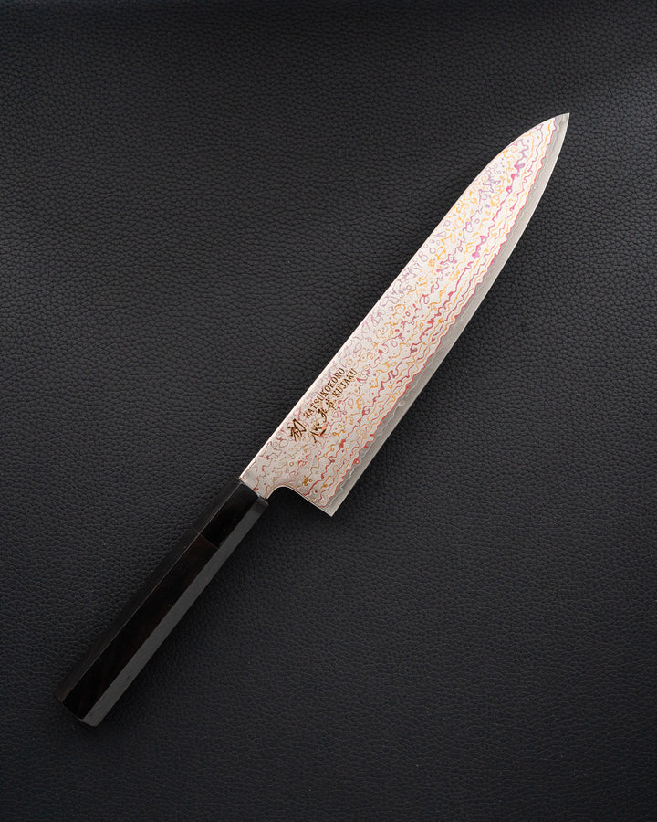 HATSUKOKORO Kujaku V-Toku2 Rainbow Damascus Gyuto 210mm