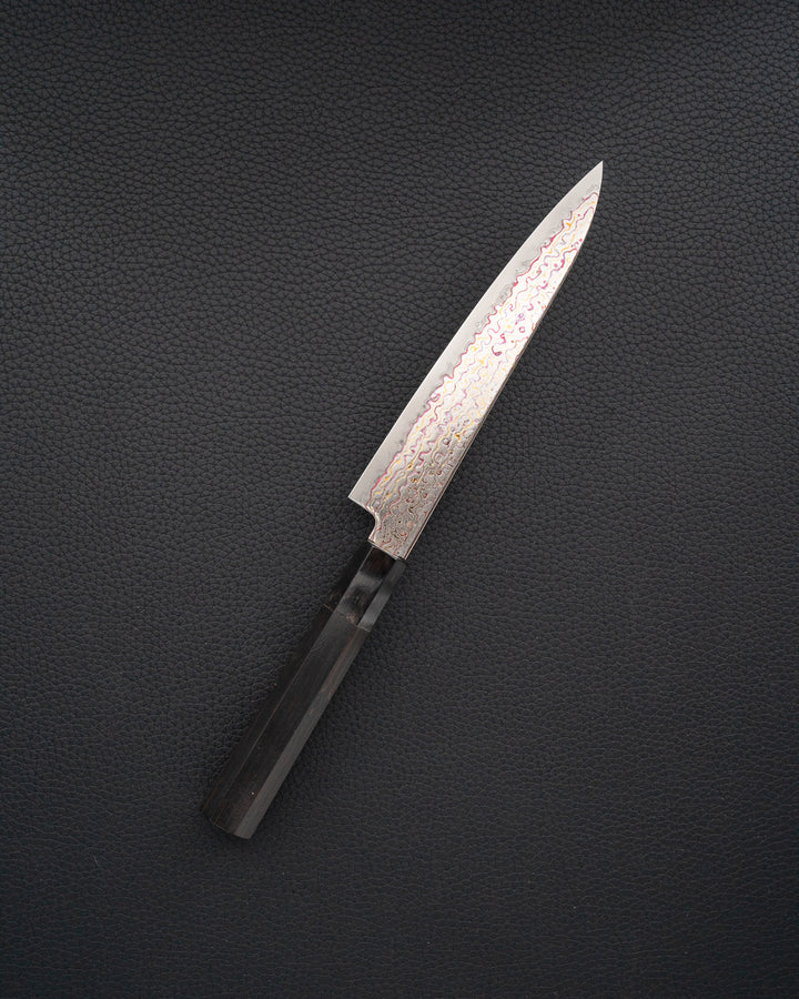 HATSUKOKORO Kujaku V-Toku2 Rainbow Damascus Petty 150 mm