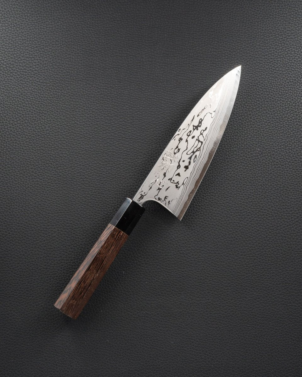 HATSUKOKORO Yoshihiro Yauji Blue2 Damascus Deba 180 mm tomatosharp