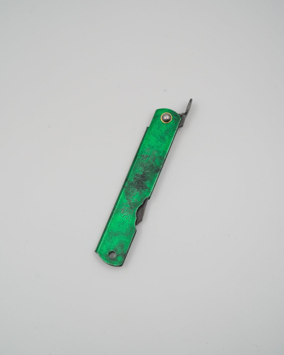 HIGONOKAMI Aogami Jade Green Japansk Foldekniv 100 mm tomatosharp