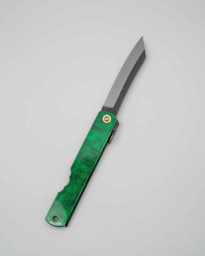 HIGONOKAMI Aogami Jade Green Japansk Foldekniv 100 mm tomatosharp
