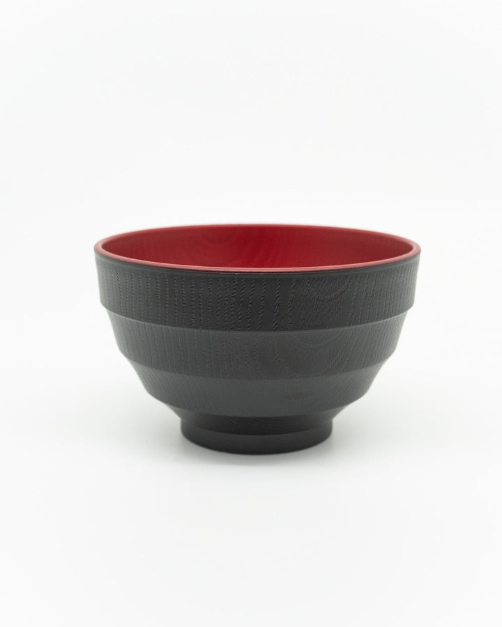 Japansk bolle, Matt sort/rød 11 cm Ishida