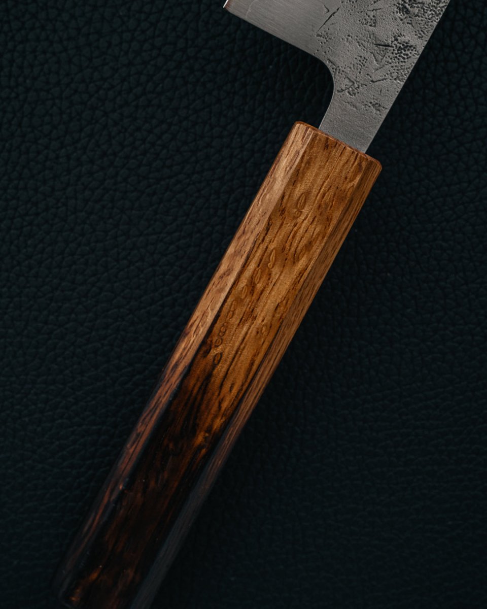 OUL SLD Nashiji Burnt Oak Santoku 165 mm tomatosharp