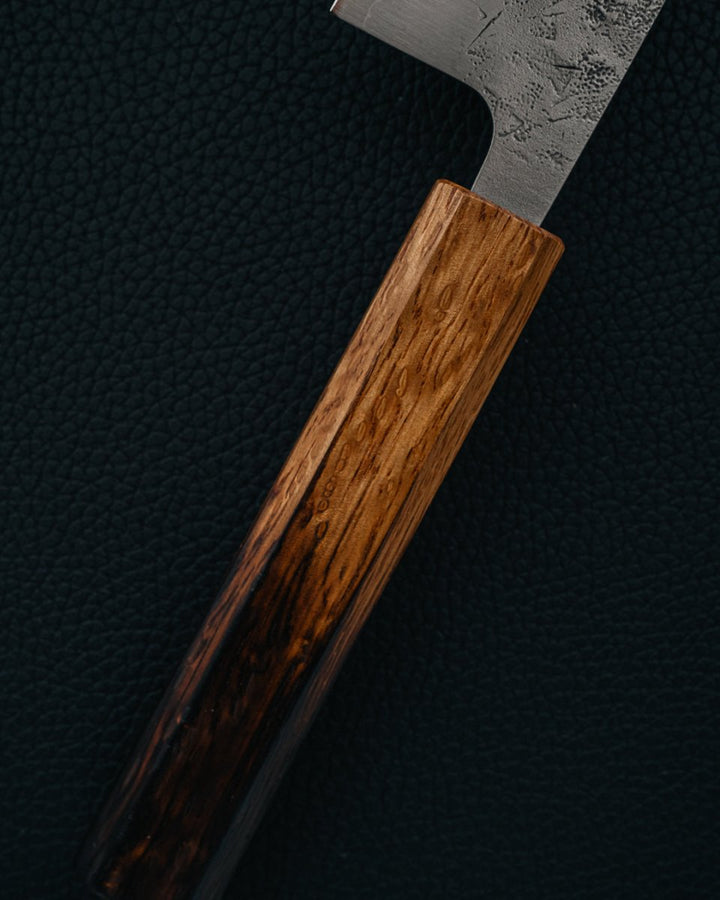 OUL SLD Nashiji Burnt Oak Santoku 165 mm tomatosharp