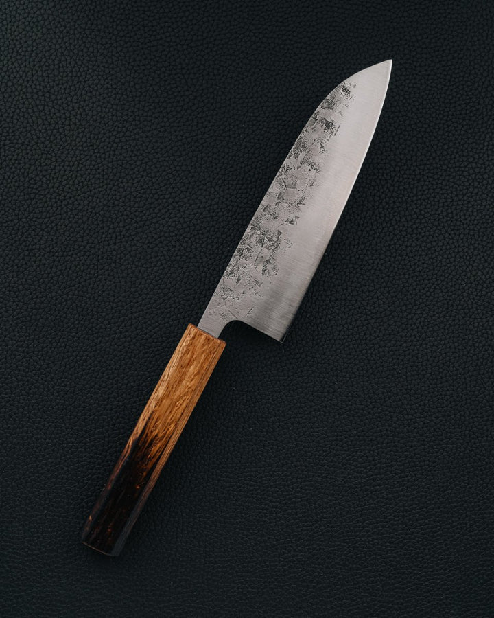 OUL SLD Nashiji Burnt Oak Santoku 165 mm tomatosharp