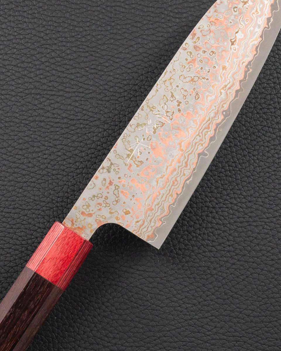 TAKESHI SAJI VG10 Rainbow Damascus Nashiji Santoku 165 mm tomatosharp