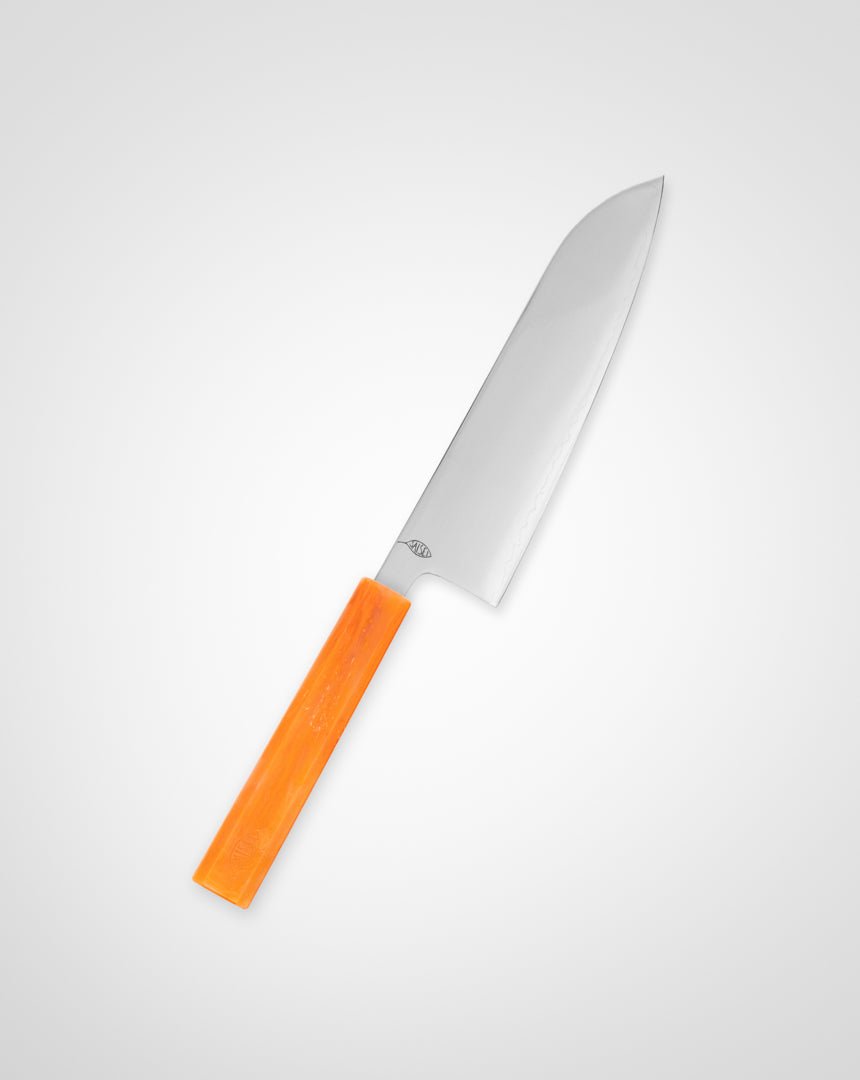Kokkekniv 170 mm, SAISEI IRO Appelsin Santoku tomatosharp