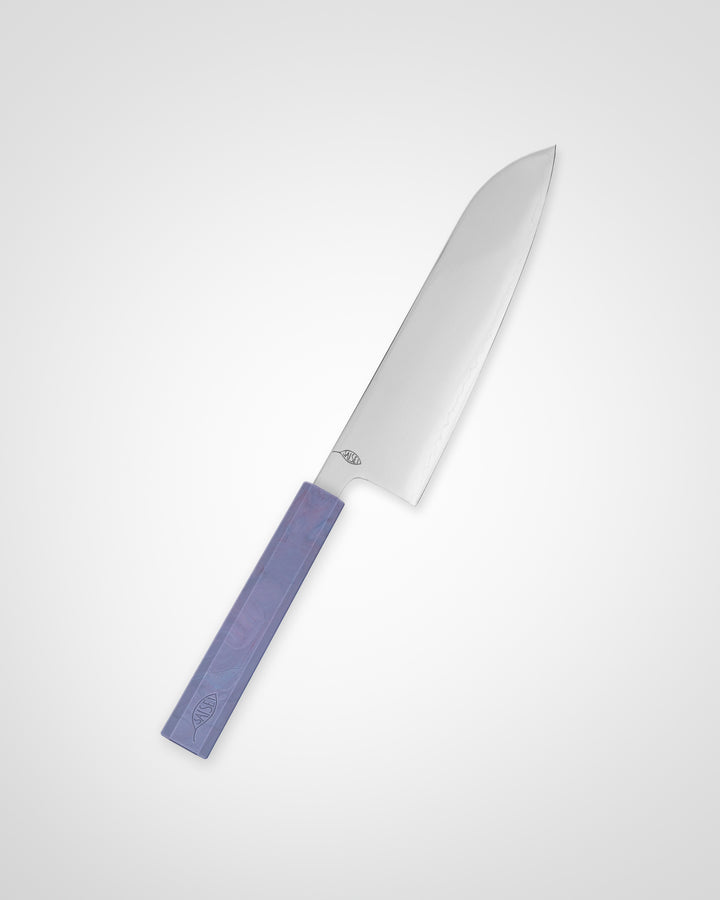 Kokkekniv 170 mm, SAISEI IRO Lavendel Santoku tomatosharp