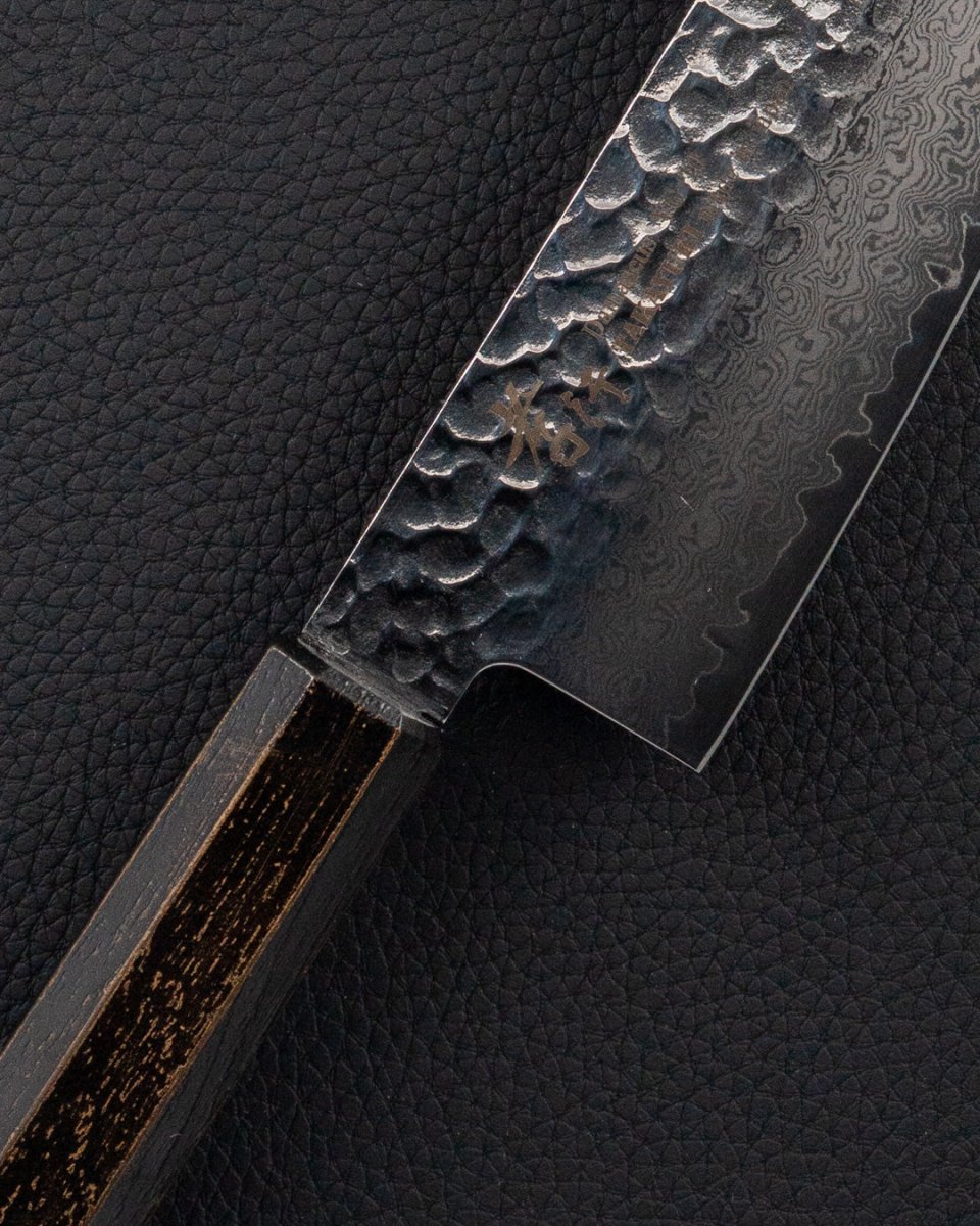 SAKAI TAKAYUKI Nanairo Damascus Sumikin Santoku 170 mm tomatosharp