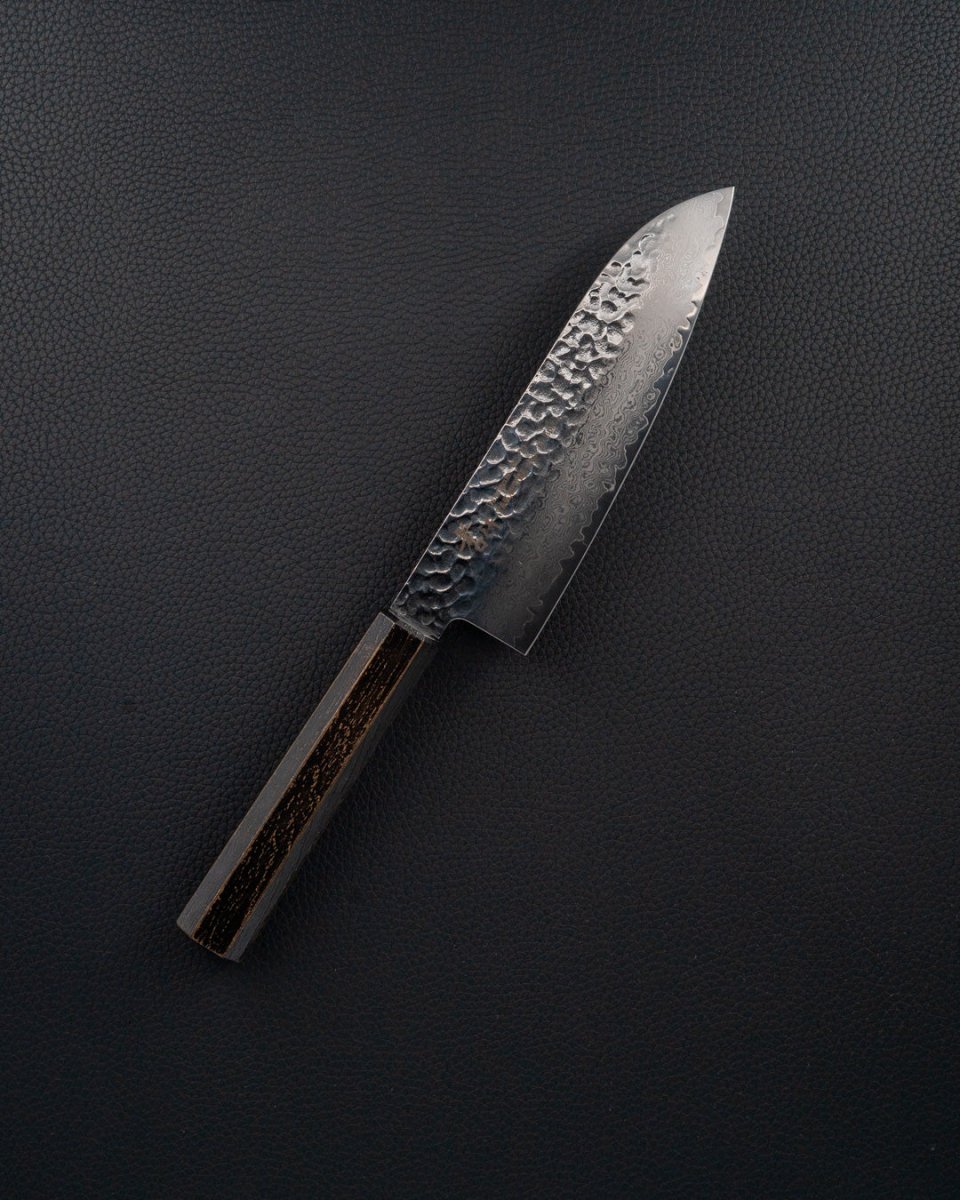 SAKAI TAKAYUKI Nanairo Damascus Sumikin Santoku 170 mm tomatosharp