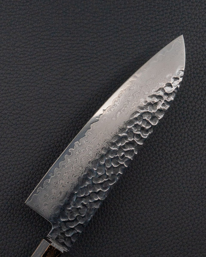SAKAI TAKAYUKI Nanairo Damascus Sumikin Santoku 170 mm tomatosharp