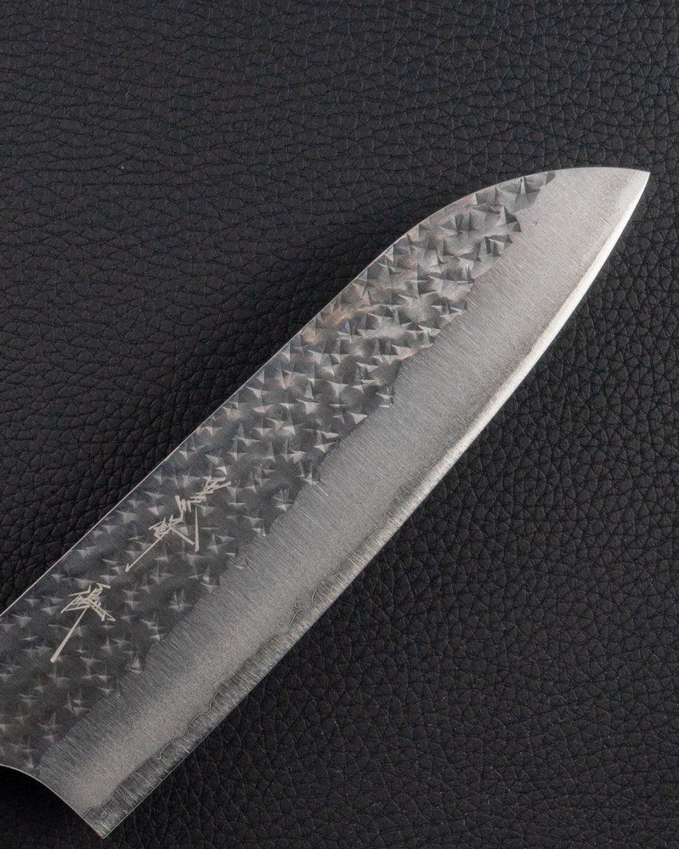 YU KUROSAKI Kokusen-Ryu Aogami Super White Walnut Santoku 170 mm tomatosharp
