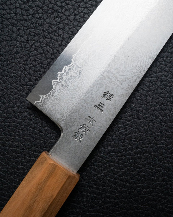 HADO Ginsan Damascus Kiritsuke Santoku 180 mm tomatosharp