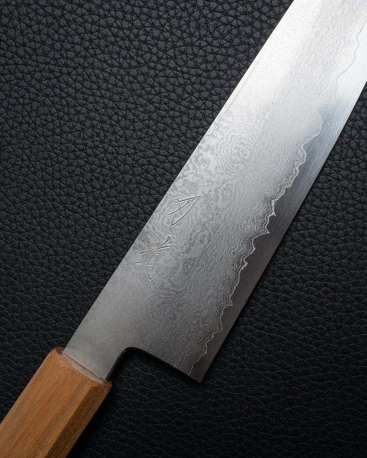 HADO Ginsan Damascus Kiritsuke Santoku 180 mm tomatosharp