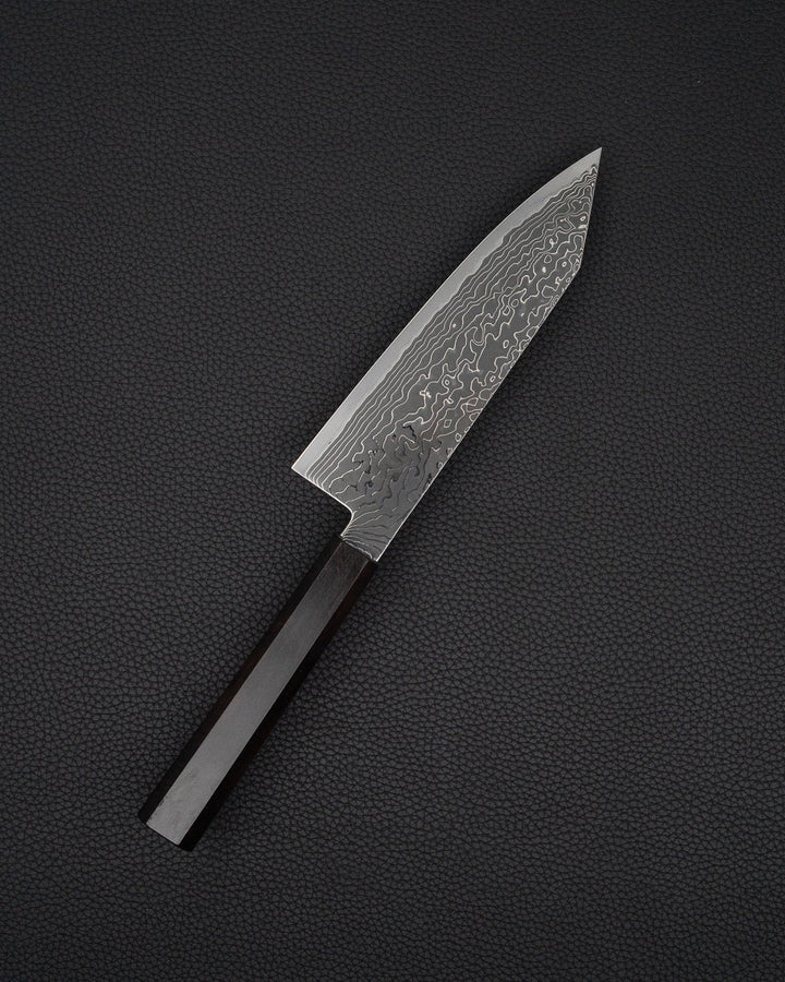 Kokkekniv 180 mm, HATSUKOKORO Ryuhyo SG2 Kurozome Damascus Bunka Hatsukokoro