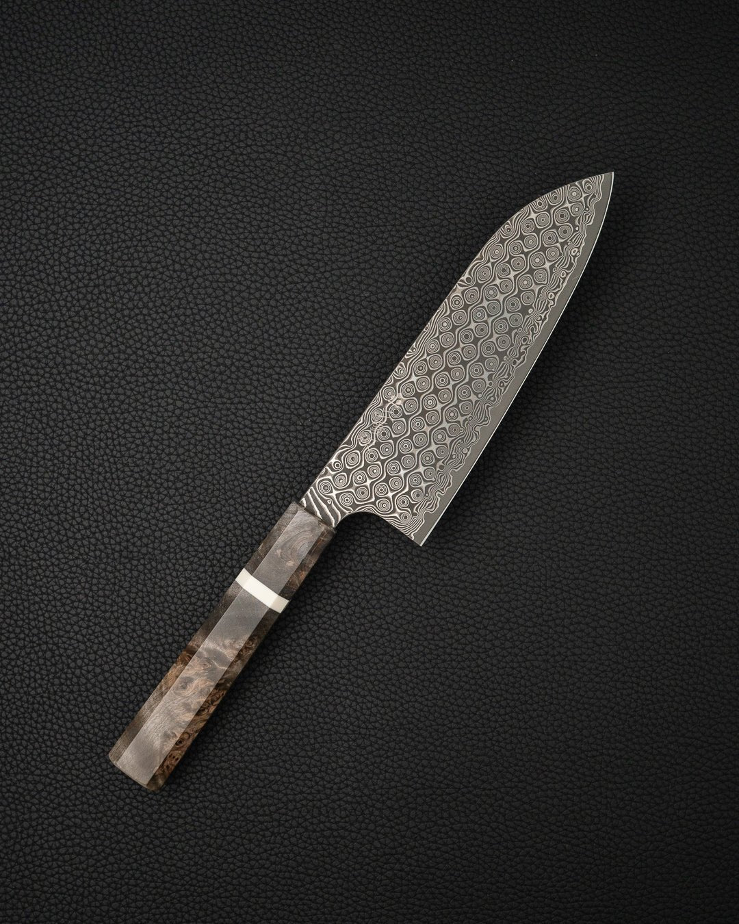 Kokkekniv 180 mm, NIGARA HAMONO Anmon SG2 Raindrop Damascus Santoku NIGARA HAMONO