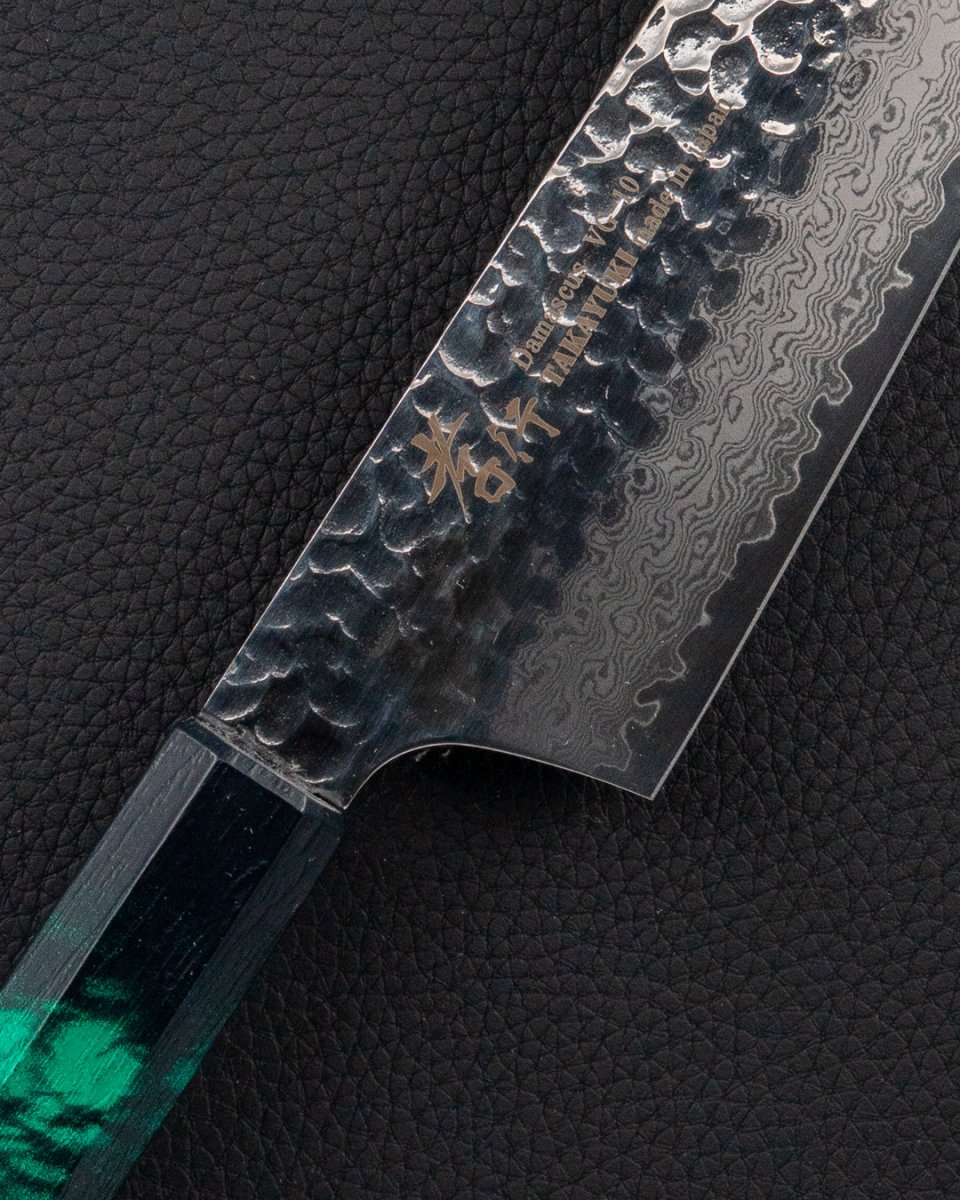 SAKAI TAKAYUKI Nanairo VG10 Damascus Green Bunka 190 mm tomatosharp