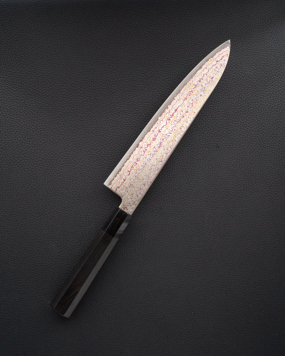 HATSUKOKORO Kujaku V-Toku2 Rainbow Damascus Gyuto 210mm tomatosharp