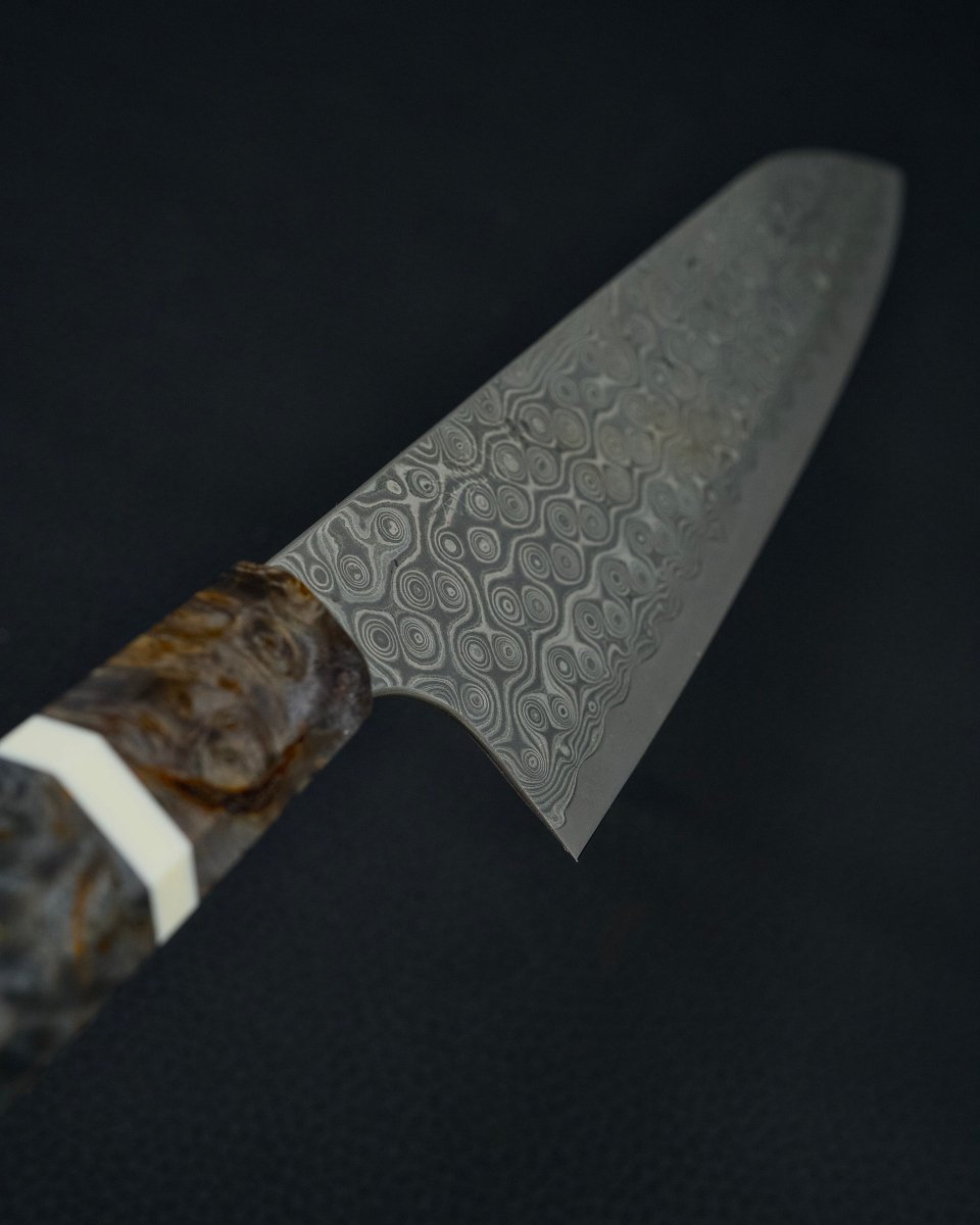 NIGARA HAMONO Anmon SG2 Raindrop Damascus Gyuto 210 mm tomatosharp