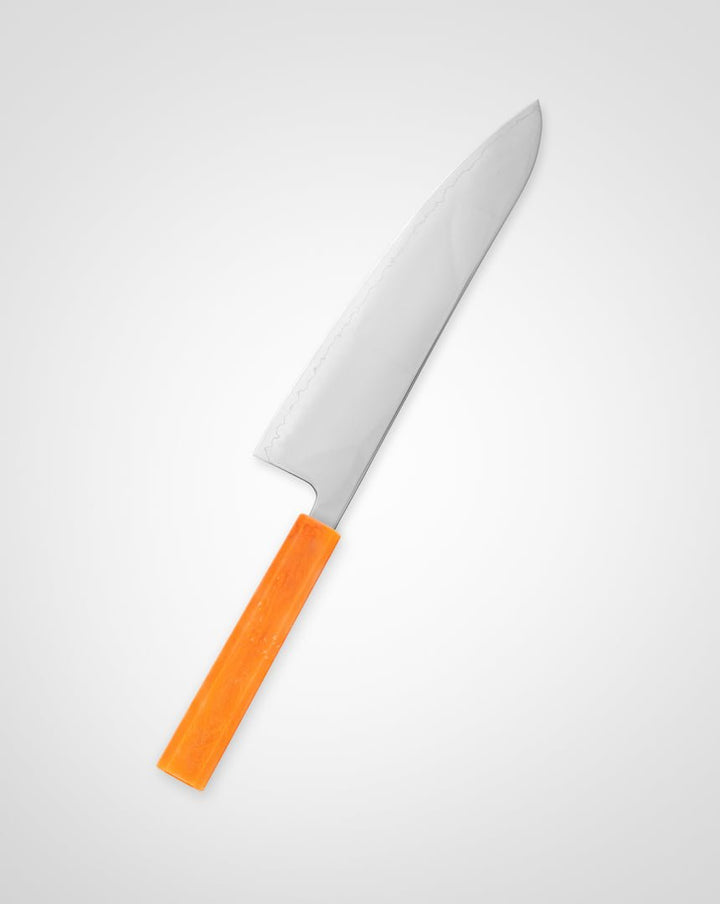 Kokkekniv 210 mm, SAISEI IRO Appelsin Gyuto tomatosharp