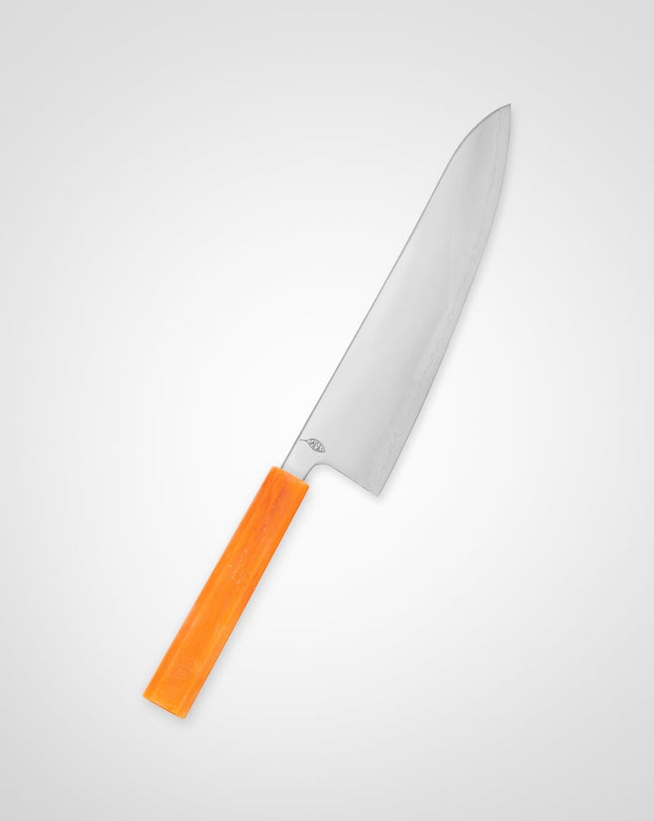 Kokkekniv 210 mm, SAISEI IRO Appelsin Gyuto tomatosharp