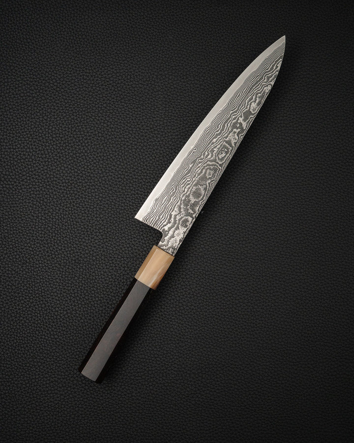 Kokkekniv 210 mm, SHIGEKI TANAKA SG2 Damascus Gyuto Shigeki Tanaka