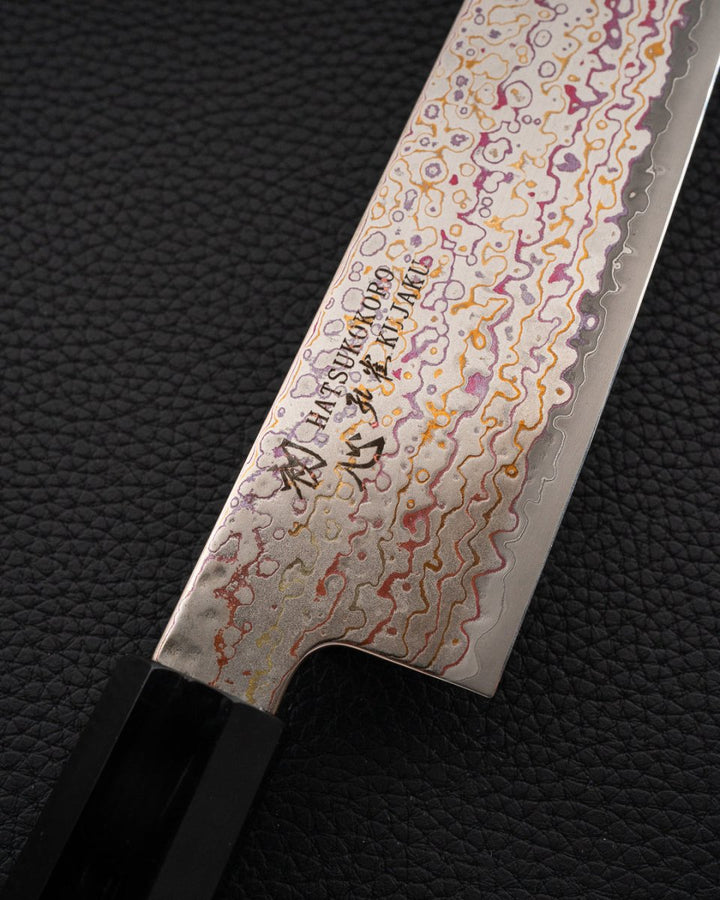 HATSUKOKORO Kujaku V-Toku2 Rainbow Damascus Gyuto 240 mm tomatosharp
