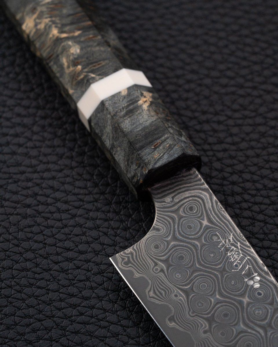 NIGARA HAMONO Anmon SG2 Raindrop Damascus Ko-bunka 120 mm tomatosharp