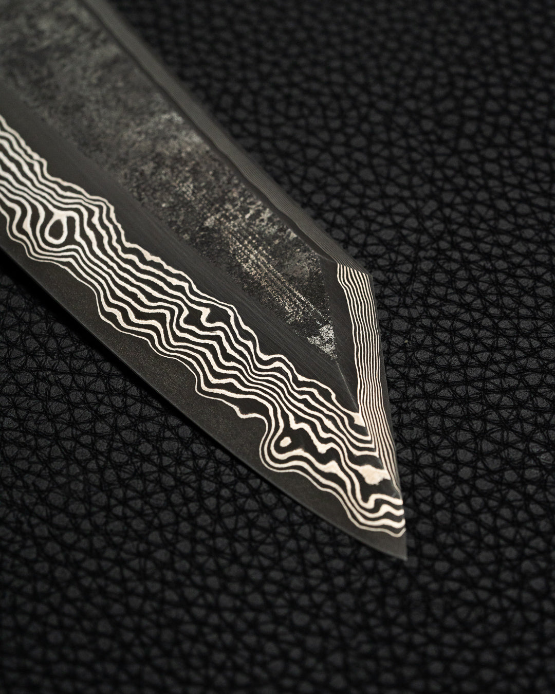 NIGARA HAMONO Kurozome Damascus Kiritsuke Gyuto 210 mm