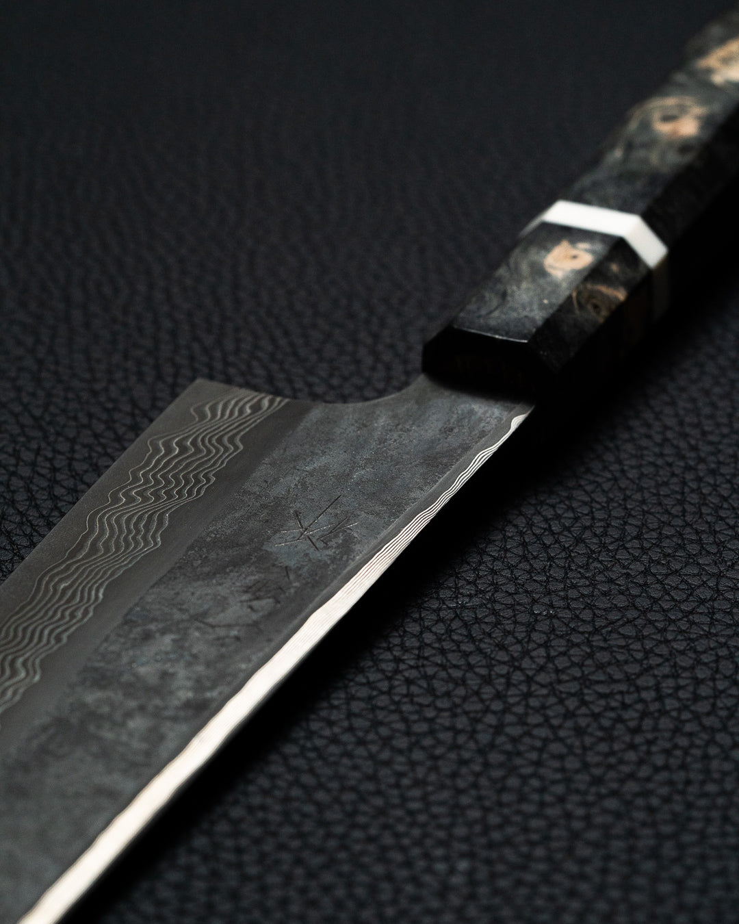 NIGARA HAMONO Kurozome Damascus Kiritsuke Gyuto 210 mm