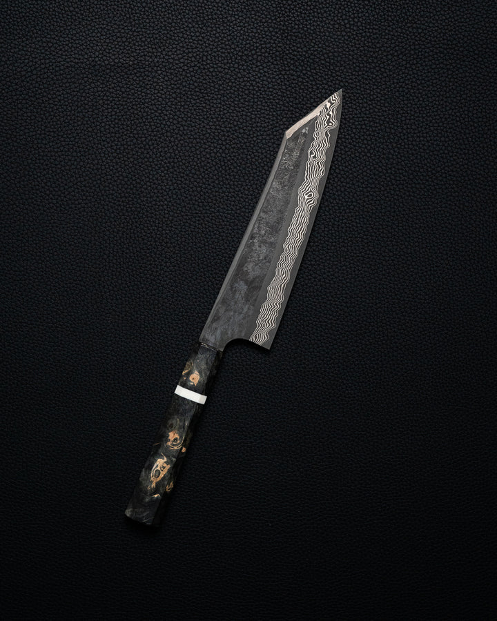 NIGARA HAMONO Kurozome Damascus Kiritsuke Gyuto 210 mm