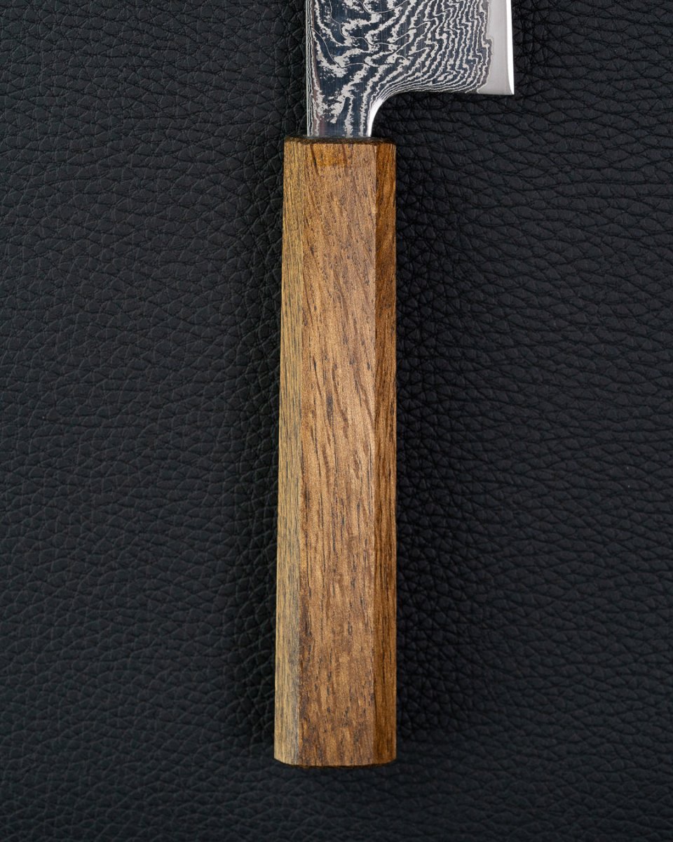 OUL Black Oak Uzu Damascus Bunka 170 mm tomatosharp