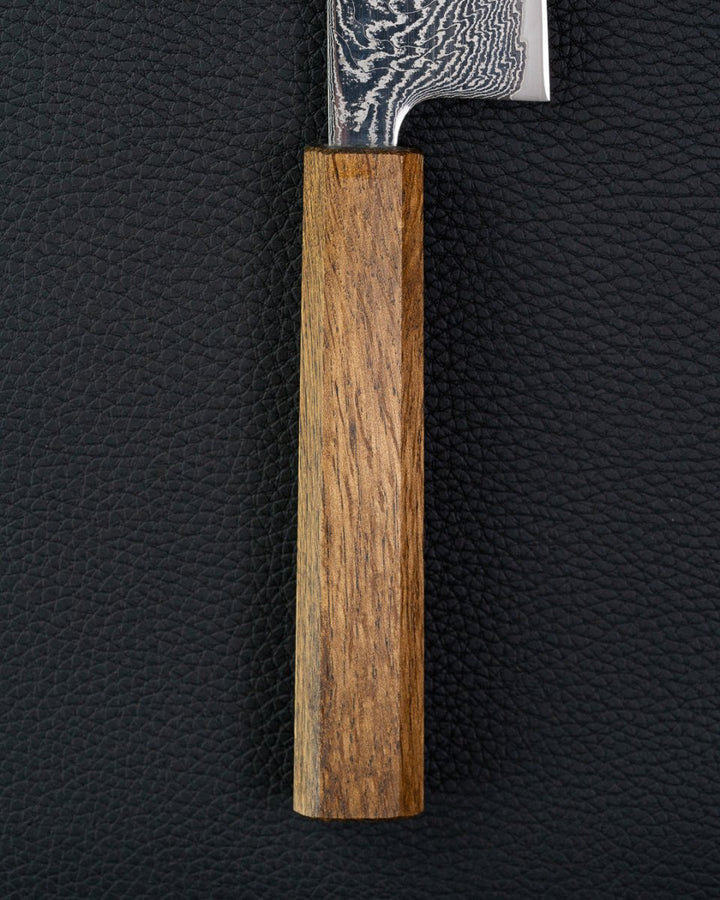 OUL Black Oak Uzu Damascus Bunka 170 mm tomatosharp