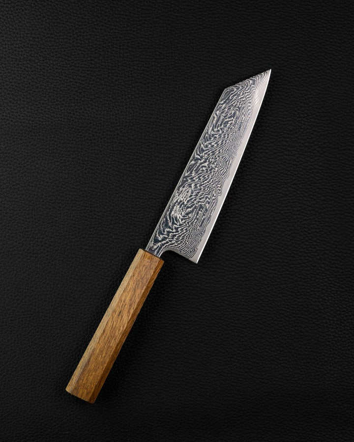 OUL Black Oak Uzu Damascus Bunka 170 mm tomatosharp