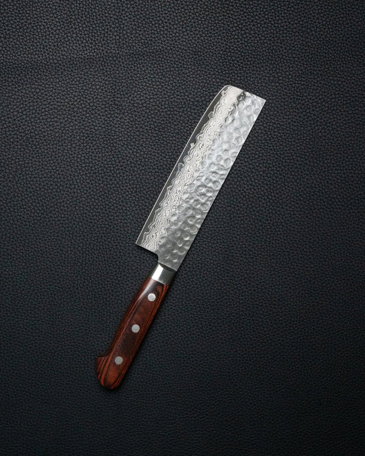 OUL Classic Damascus Tsuchime Nakiri 180 mm tomatosharp