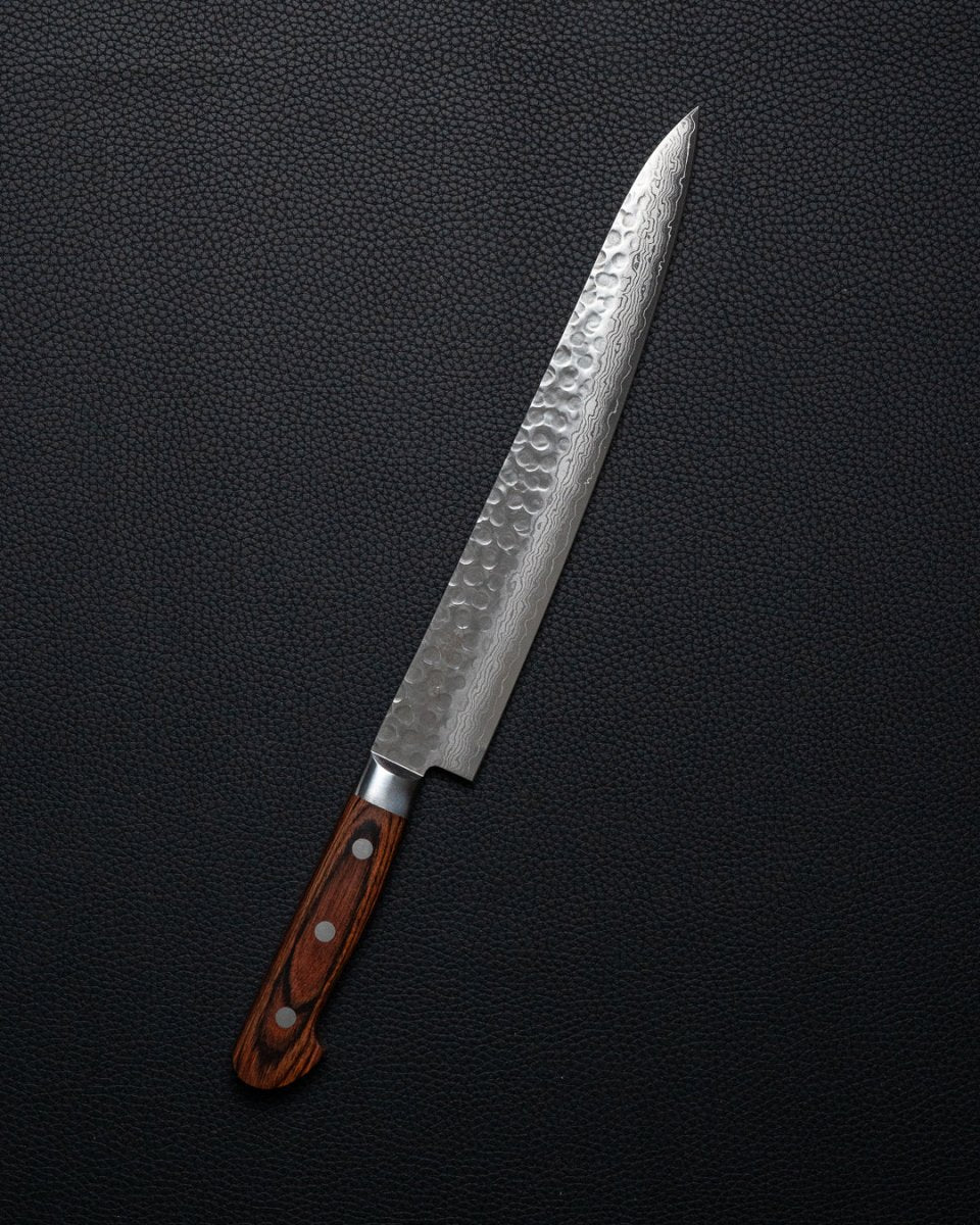 OUL Classic Damascus Tsuchime Sujihiki 240 mm tomatosharp