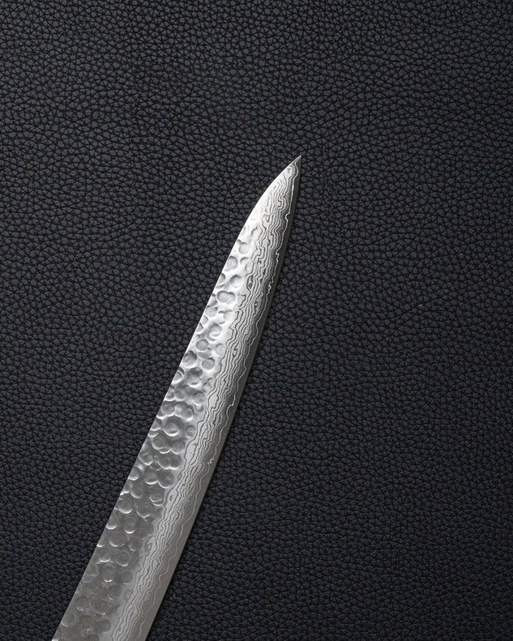 OUL Classic Damascus Tsuchime Sujihiki 240 mm tomatosharp