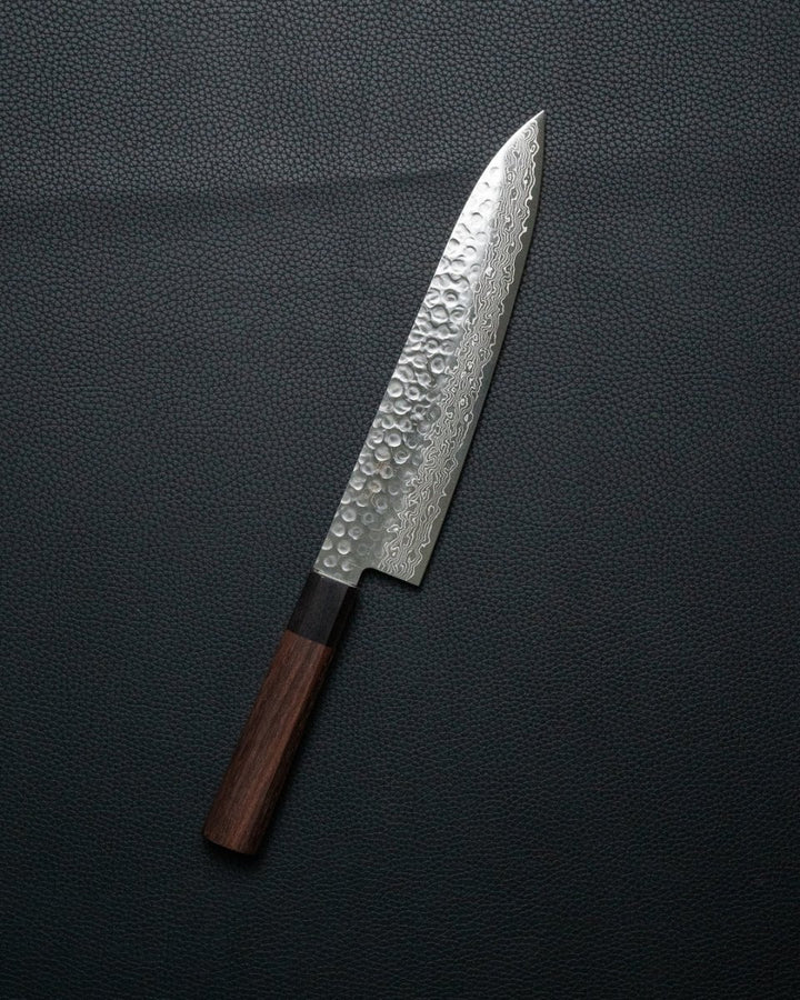 OUL Rosewood Damascus Tsuchime Gyuto 210 mm tomatosharp