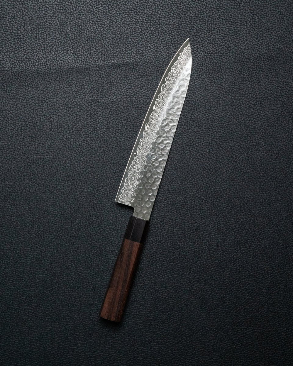 OUL Rosewood Damascus Tsuchime Gyuto 210 mm tomatosharp