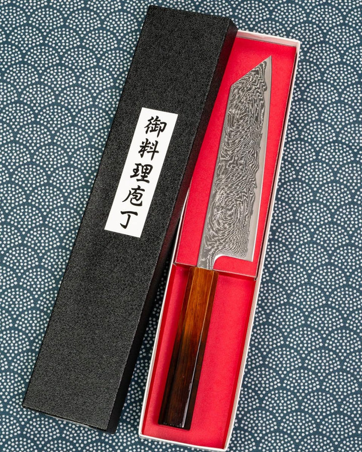 OUL Urushi Uzu Damascus Bunka 170 mm tomatosharp