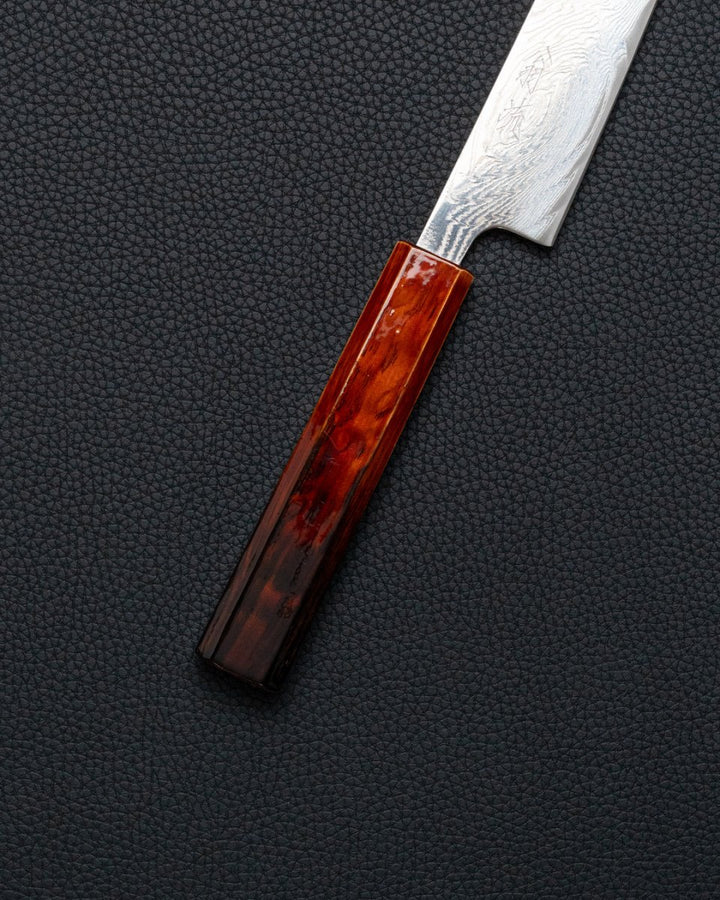 OUL Urushi Uzu Damascus Sujihiki 240 mm tomatosharp